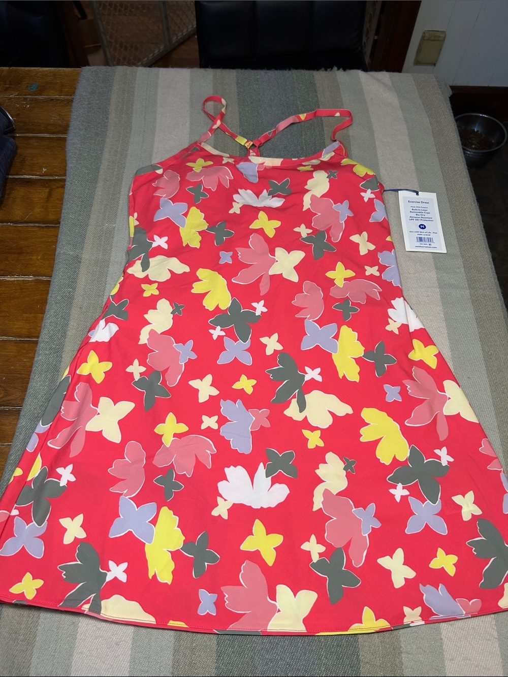 Outdoor Voices Pink Floral Exercise Dress- New with Tags- MSRP $100 UPF 50